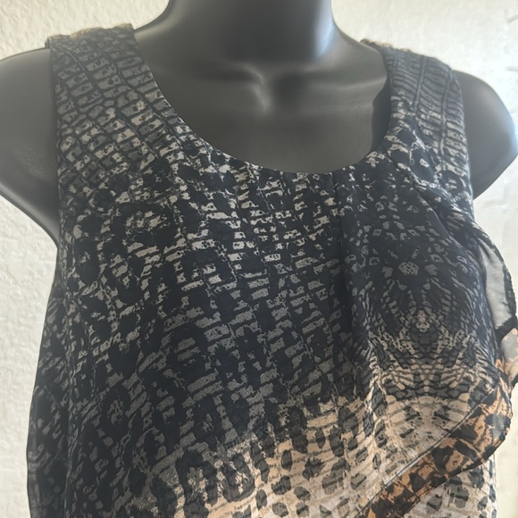 ROZ & ALI Animal Print Chiffon Blouse Sleeveless Size S - Picture 2 of 7